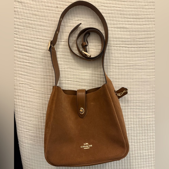 Hadley Convertible Crossbody Bag In Suede Sienna - Picture 1 of 16